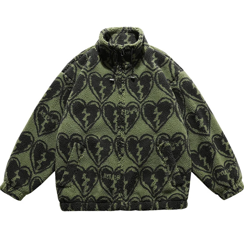 メンズラムズジャケット,冬の新作コレクション,ストリートウェア,原宿,厚手のフリース,M-XXL