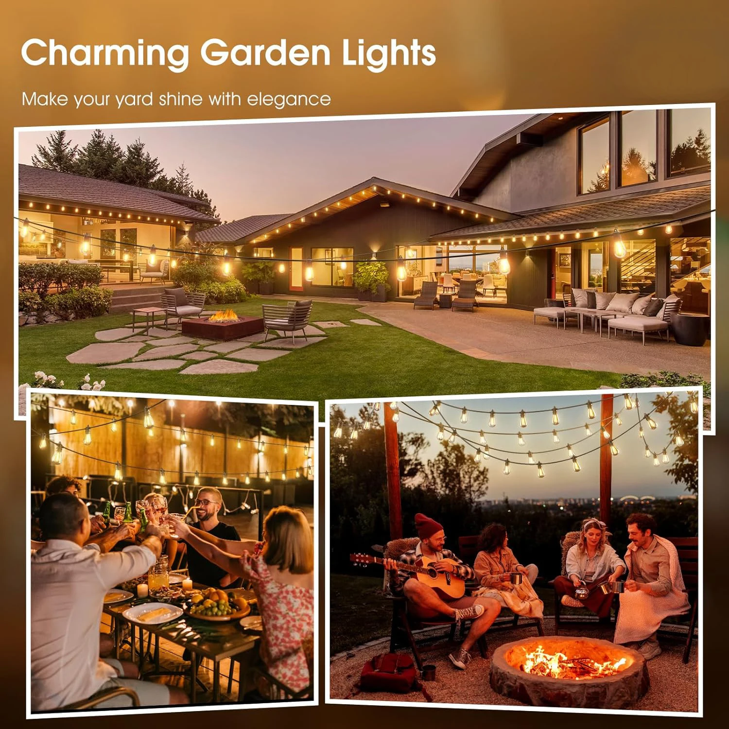 E27 Outdoor String Light Stringer E26 Light Socket Stringer EU Set Spool Black Lights String Wedding Patio Event Lighting Decor