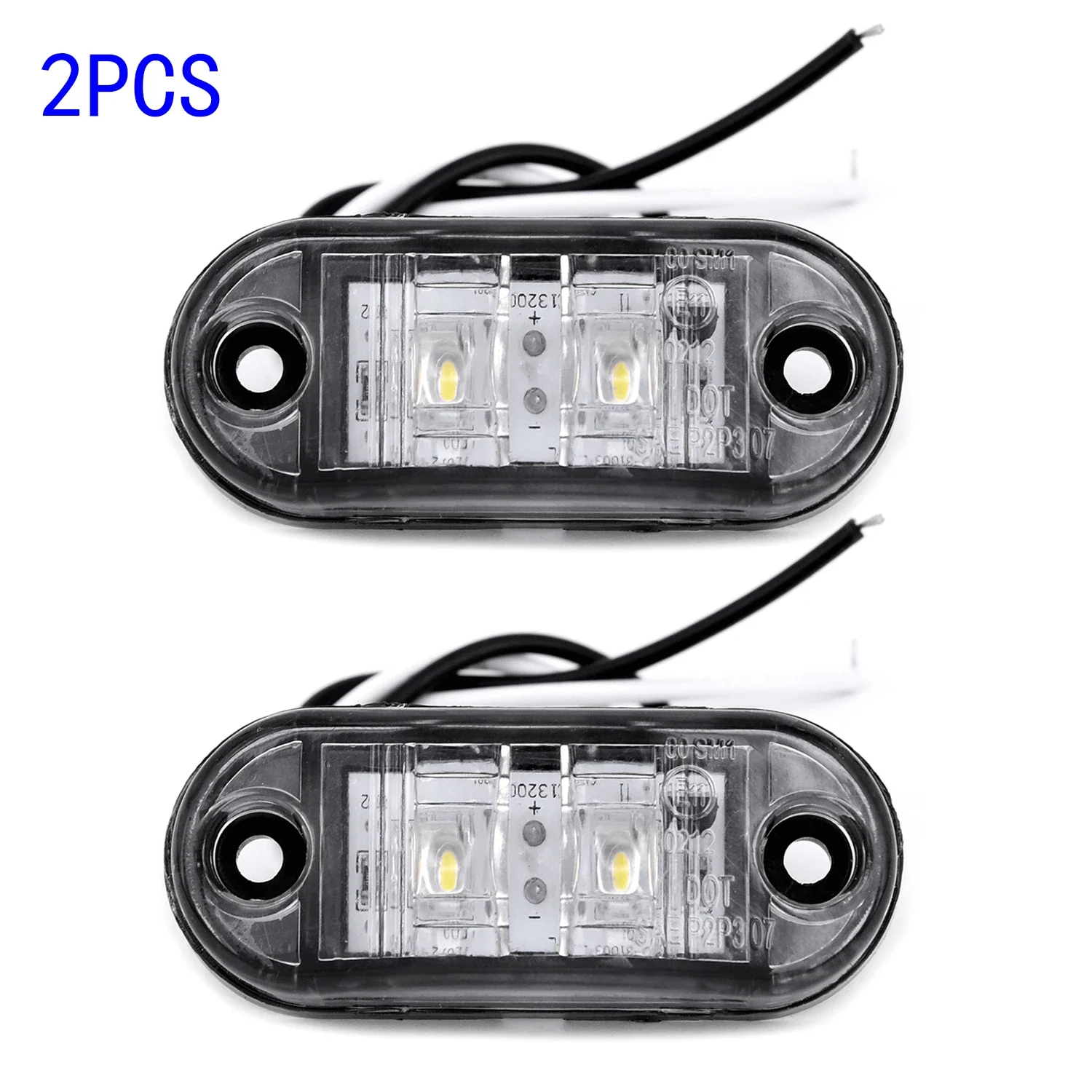 LED クリアランストレーラーキャラバン 12V 2 個ホワイトサイドマーカーライトテールセット防水プラスチック超耐久性ベスト