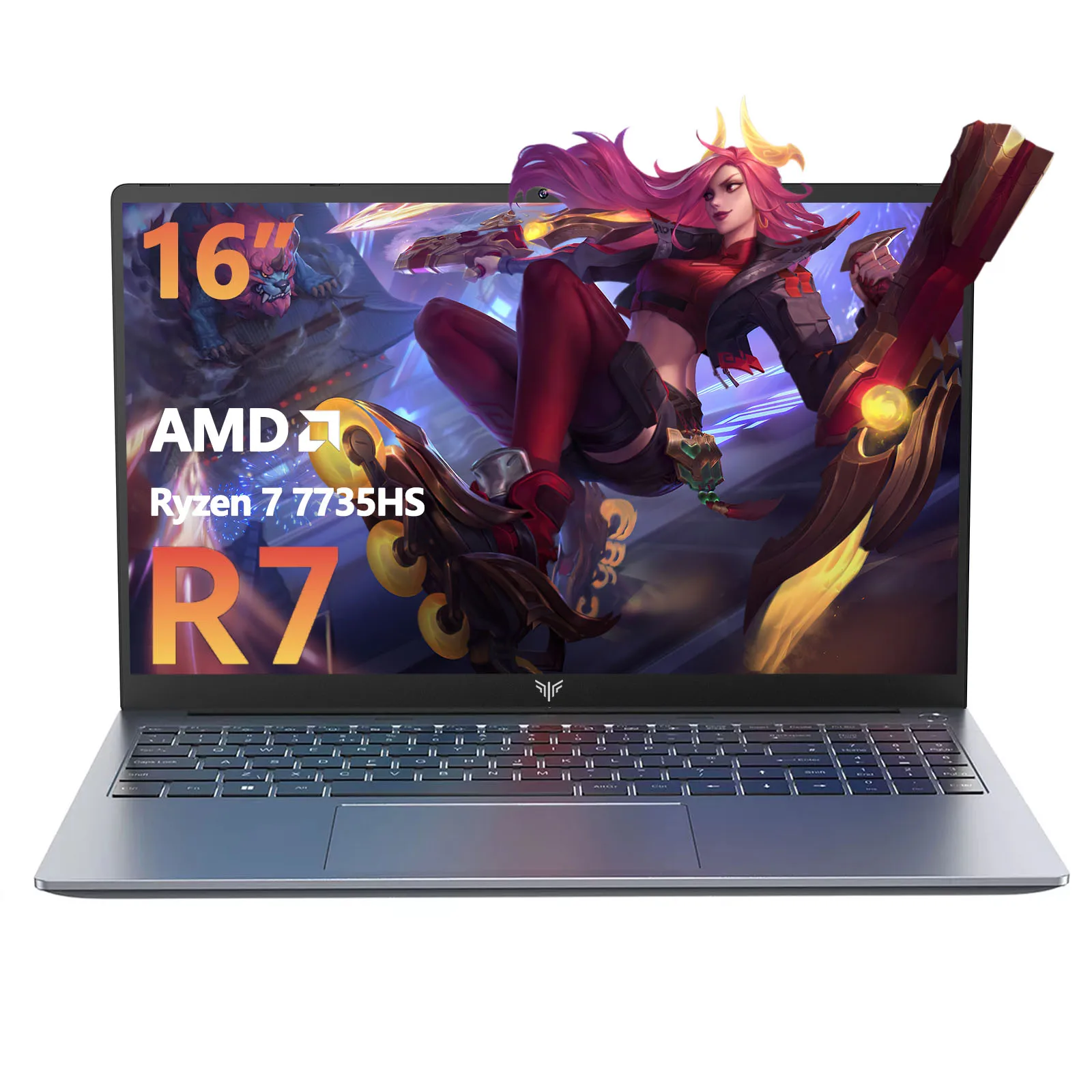 ACEMAGIC ordinateur portable 16 pouces FHD ordinateur portable de jeu AMD Ryzen 7 7735HS 16GB RAM 512GB SSD Windows 11 Pro ordinateur portable rétro-éclairé KB Wifi6 BT5.2
