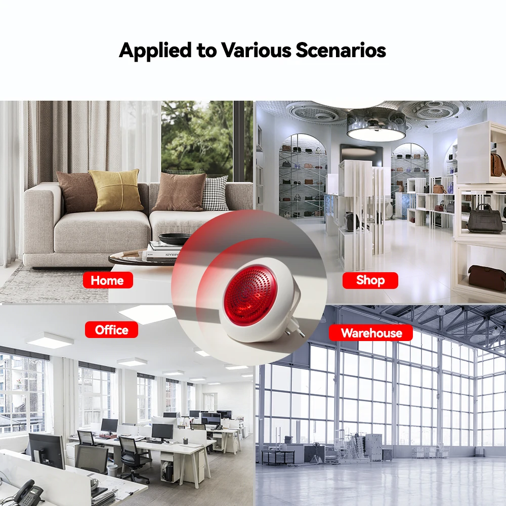 IAlarm Tuya Zigbee3.0 Thông Minh Âm Thanh Flash Cắm Chơi Không Dây Lớn Tiếng Còi Hú Còi Liên Kết Hệ Thống Báo Động
