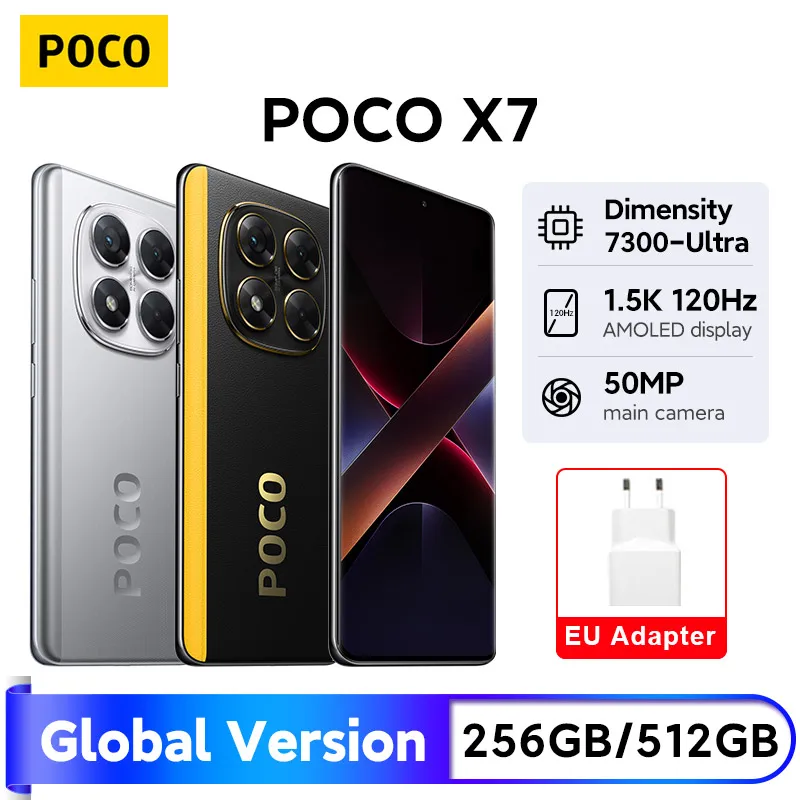 Versión Global POCO X7 5G Smartphone Dimensity 7300-Ultra 6,67 "AMOLED pantalla curva cámara de 50MP 5110mAh 45W Turbo carga