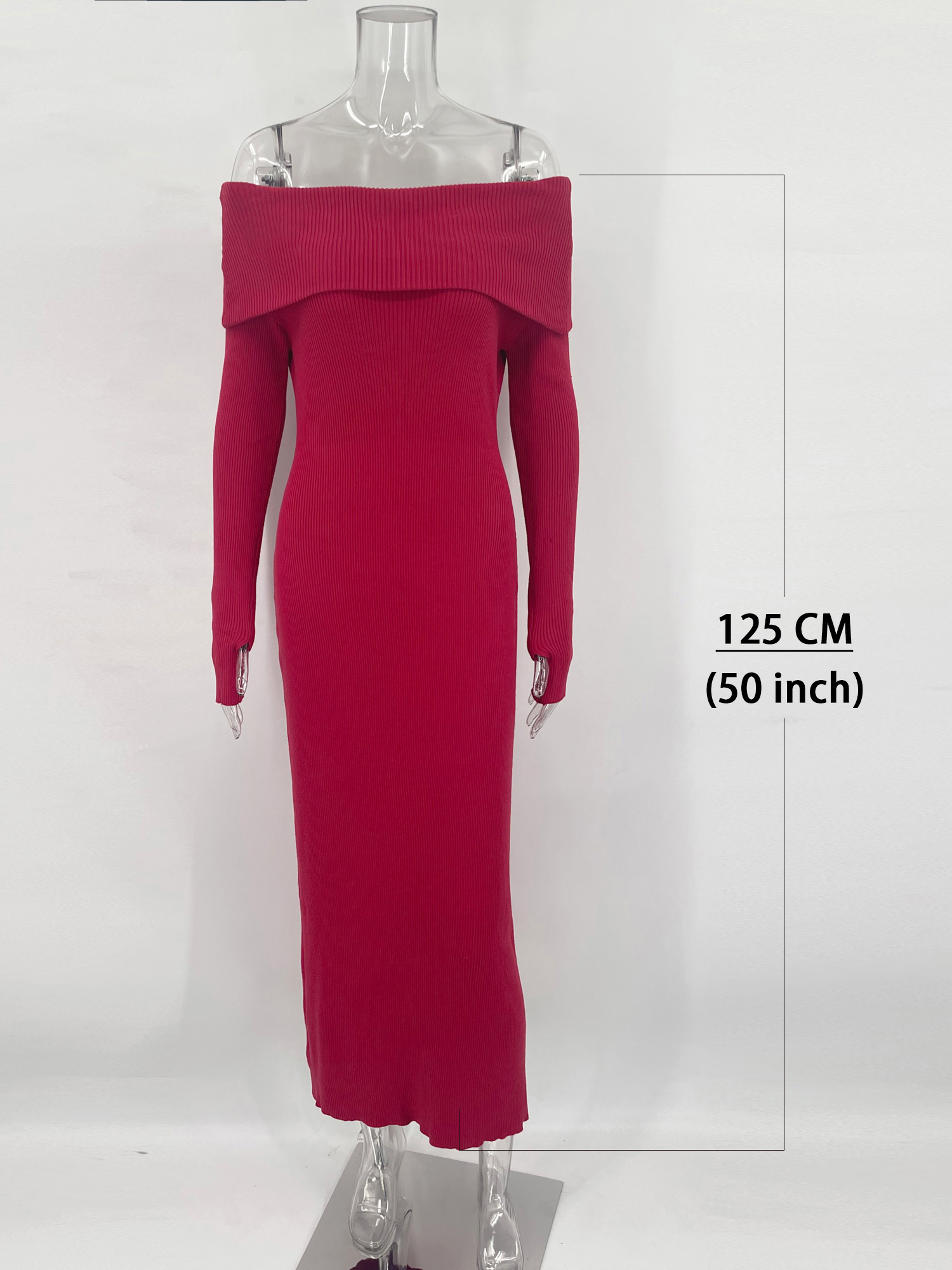 Tossy Mode Stricken Langes Kleid Off-Schulter Weibliche Gerippte Lose Hohe Taille Elegante Herbst Party Kleid Damen Strickwaren Maxi kleid