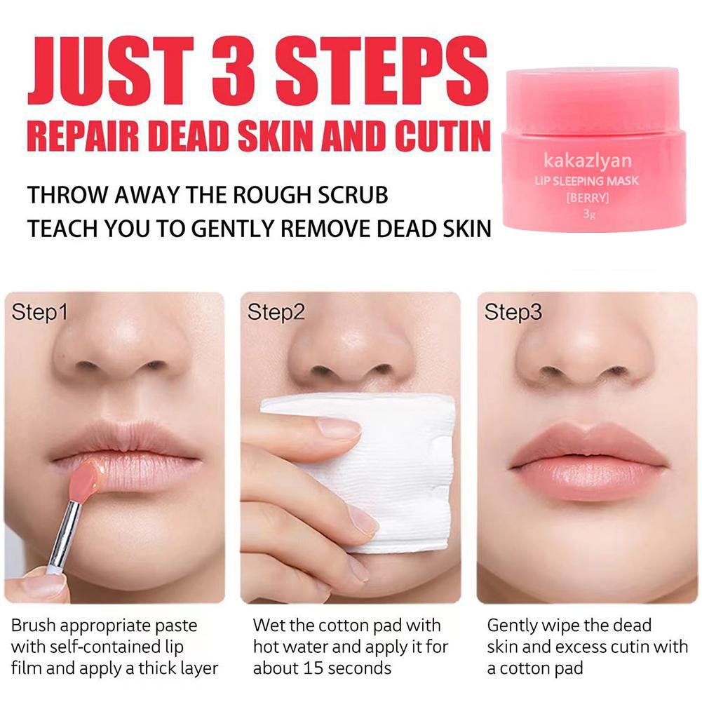 Paquete de 2 bálsamo labial de fresa, mascarilla hidratante de gelatina para labios, antigrietas, desvanece las líneas de los labios, barras de labios nutritivas, Base para el cuidado de la piel de los labios