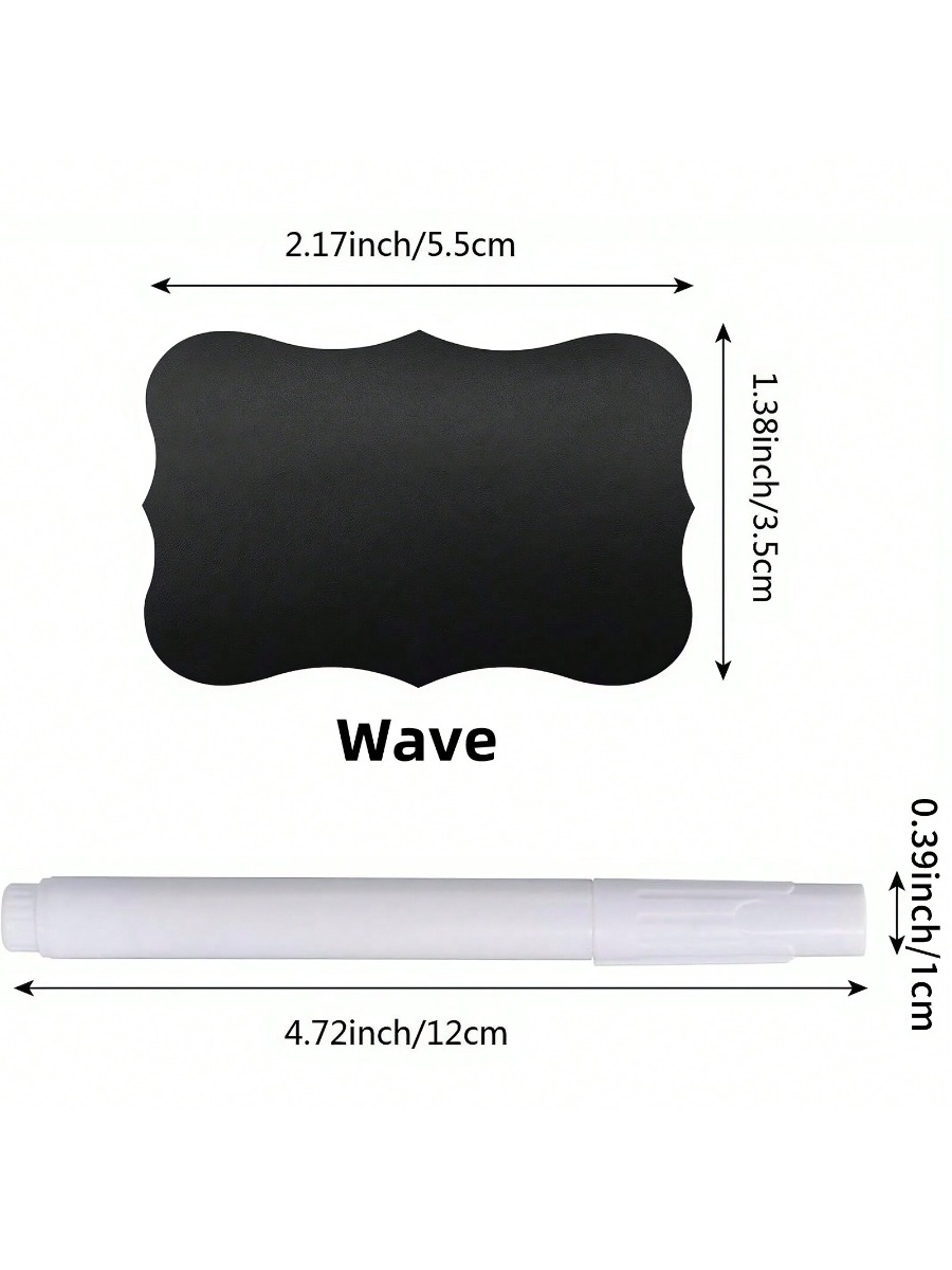 Black Waterproof Reusable Label Stickers With White Chalk For Mason Jars, Craft Room, Storage Spaces, Glass Bottles,Organization