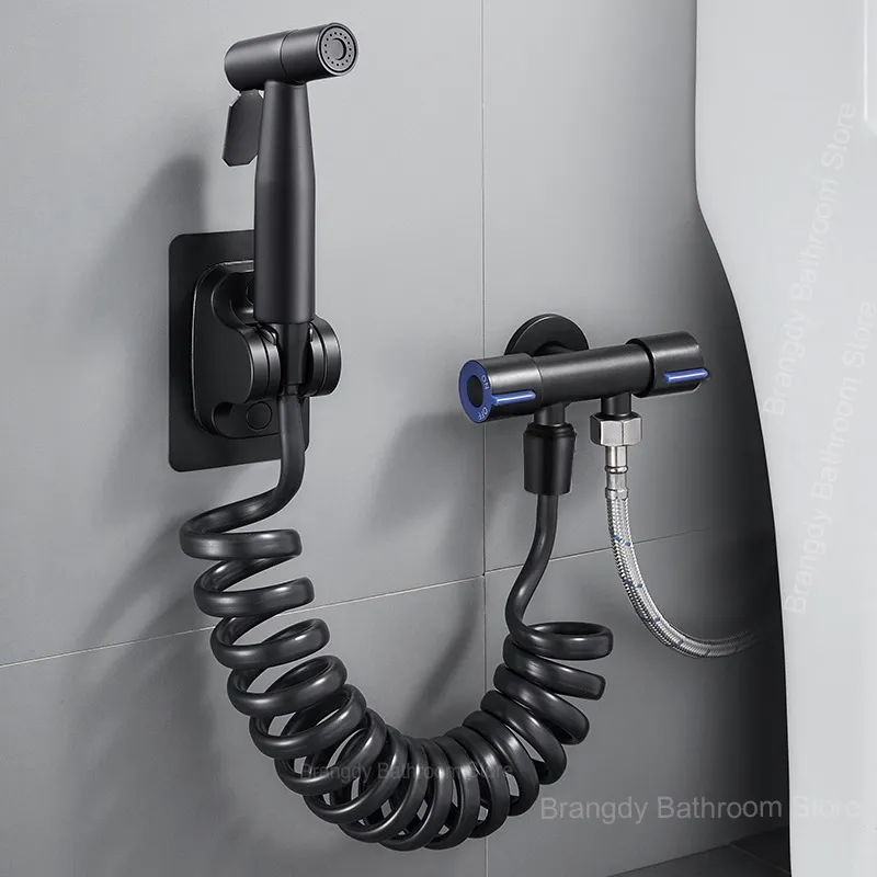 Juego de pulverizador de bidé de mano, pistola pulverizadora de acero inoxidable 304, cabezal de ducha de mano de baño autolimpiante para rociador de inodoro con manguera