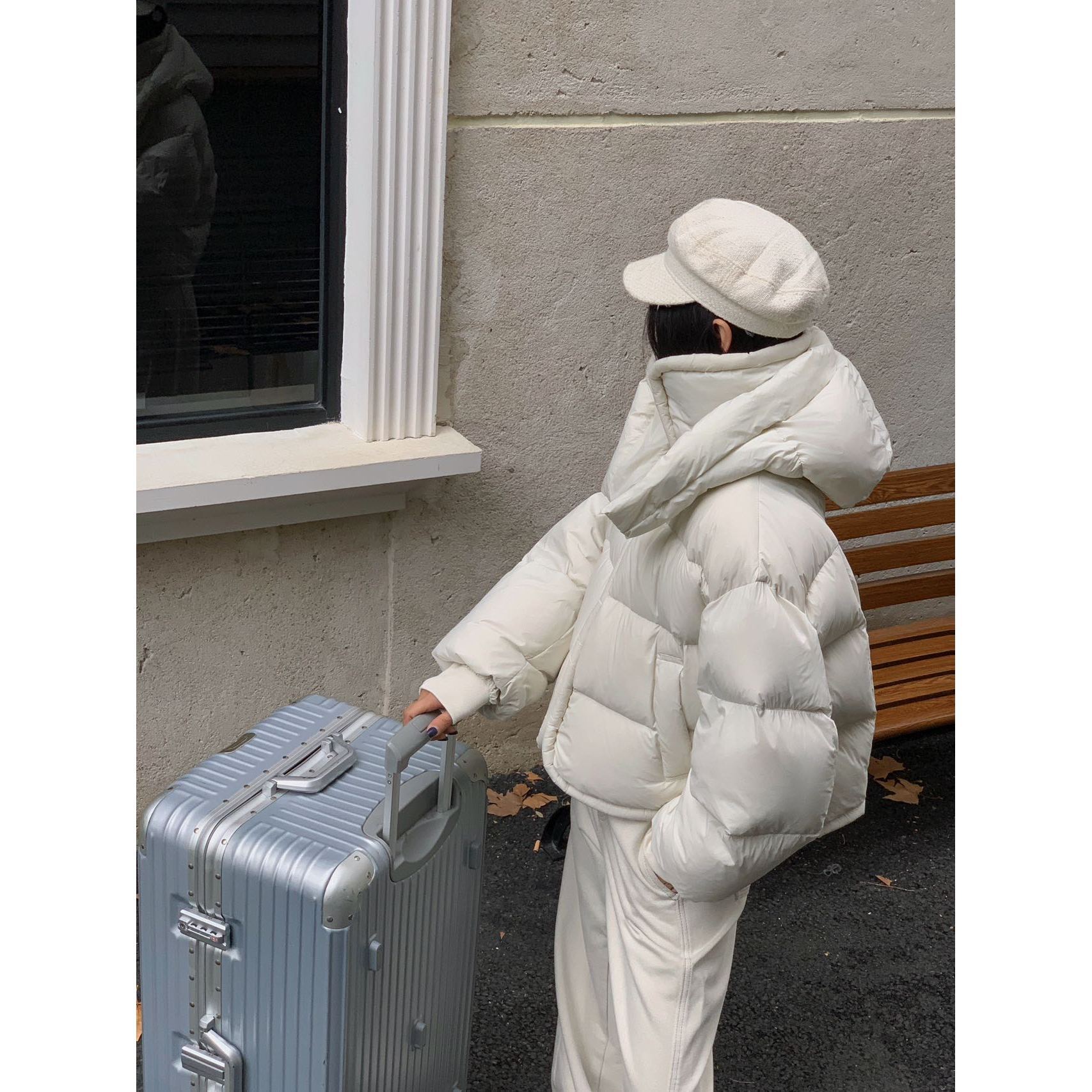 Manteau à capuche pour femme, nouvelle Version coréenne, coupe ample, revers, veste d'hiver épaisse et chaude