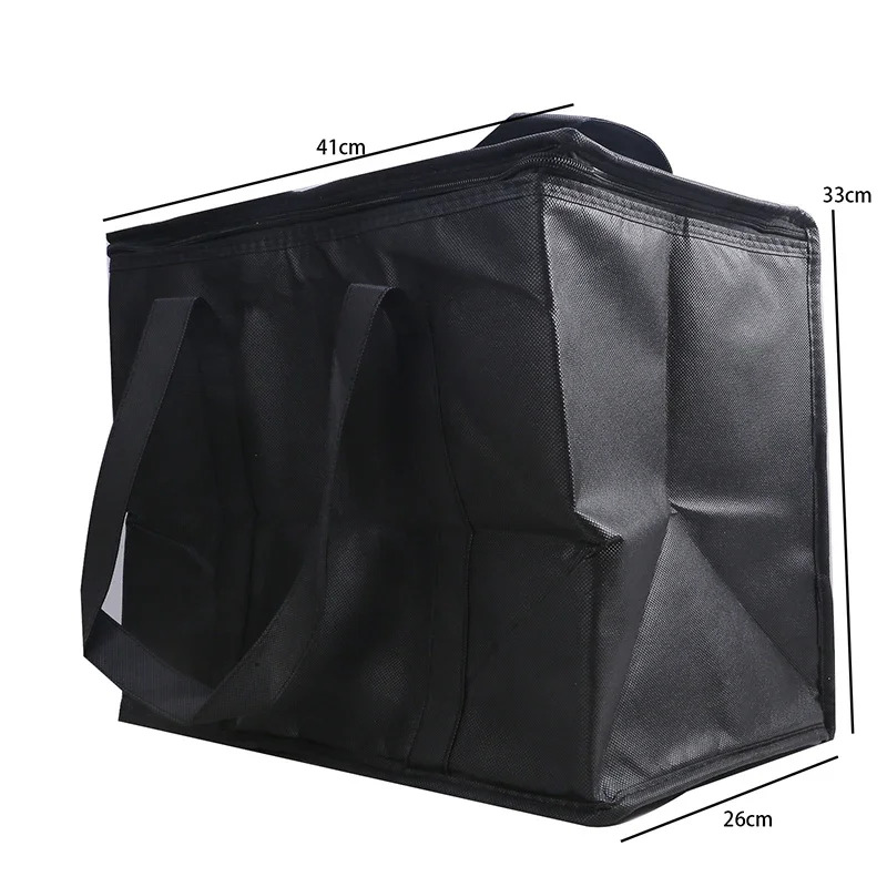 Saco térmico isolado à prova d'água – Saco térmico dobrável para piquenique para entrega de alimentos e bebidas, lancheira à prova de vazamentos com bloco de gelo