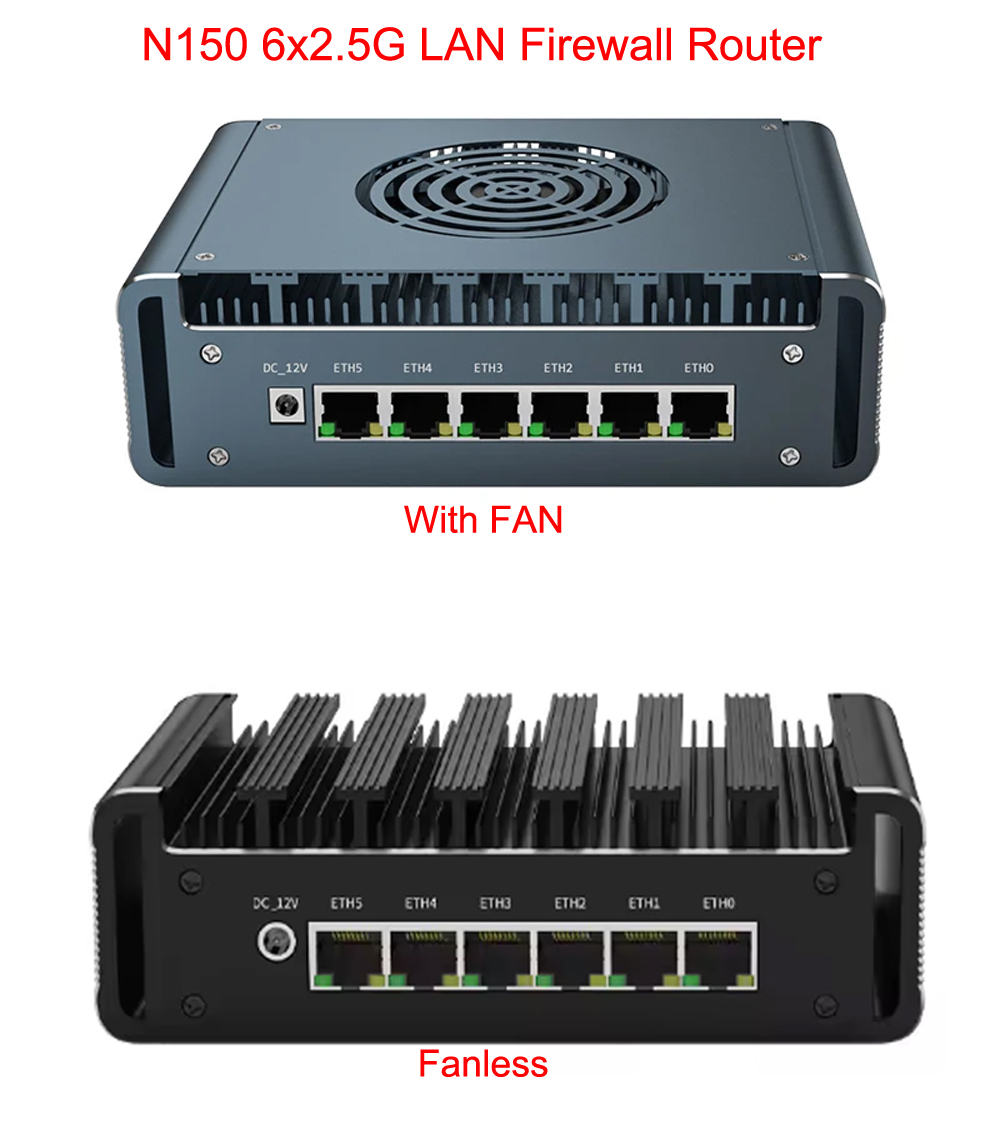 Firewall Appliance Router Intel N100 6x2.5G i226-V Mini PC DDR5 2xNVMe Industrial Computer pfSense Home Server OPNsense Proxmox