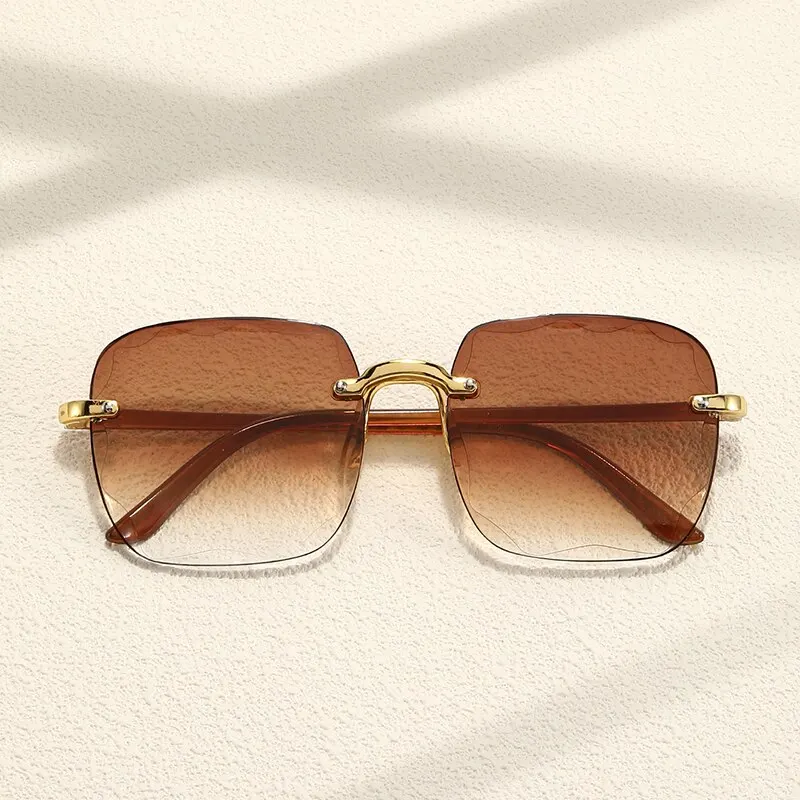 Quadrado Frameless clássico Gradiente Mulheres Sunglasses