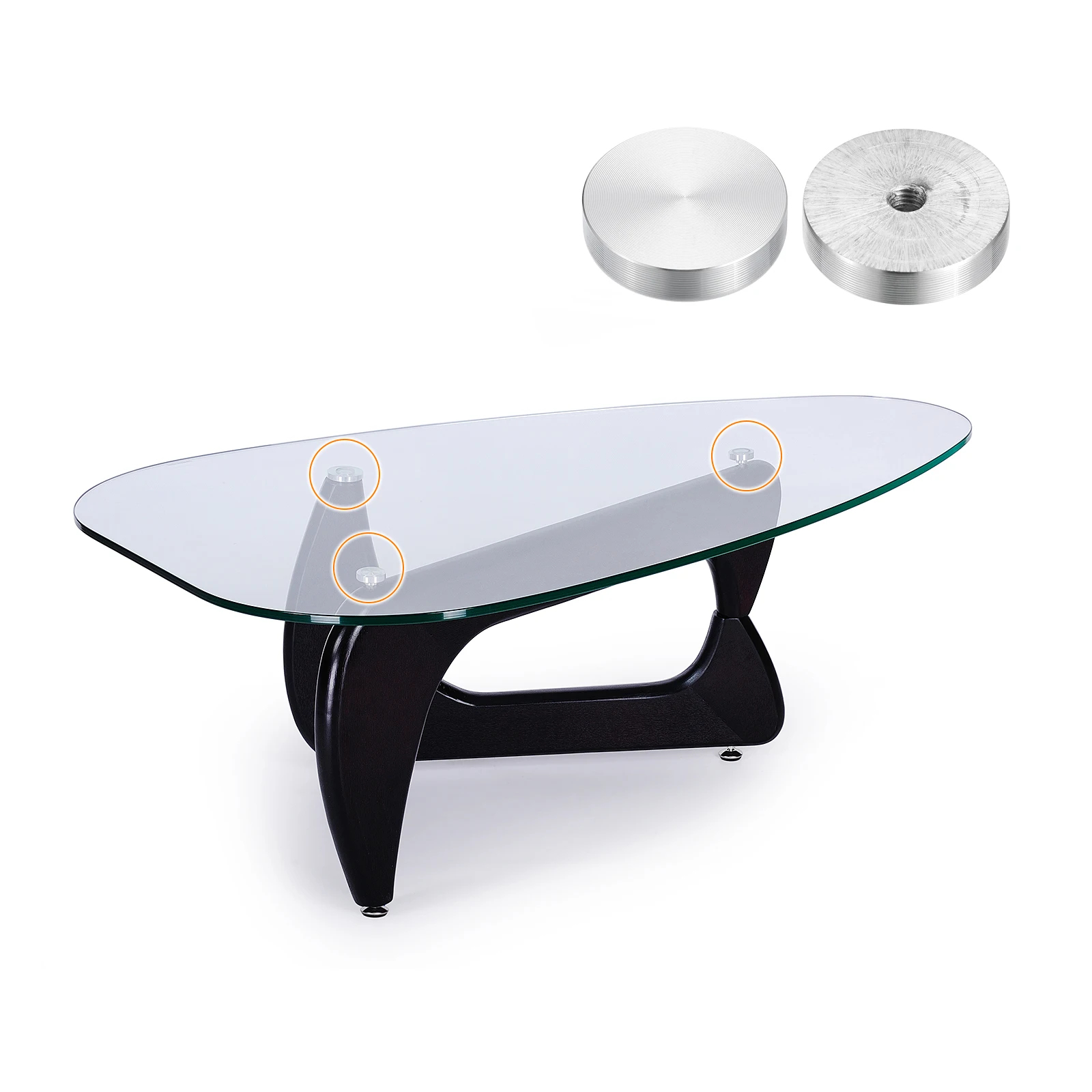 8 pz 30/40/50/60mm Diametro Disco In Alluminio M6 M8 M10 Filettatura di Forma Rotonda Tavolo In Vetro Cerchio Disco Top Adattatore Hardware