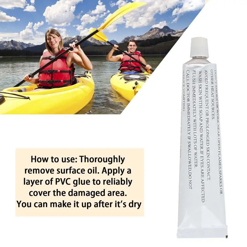 Kit de reparación de barcos inflables con pegamento resistente, parches adhesivos de Material de PVC para cama de agua, sofá, colchón de aire