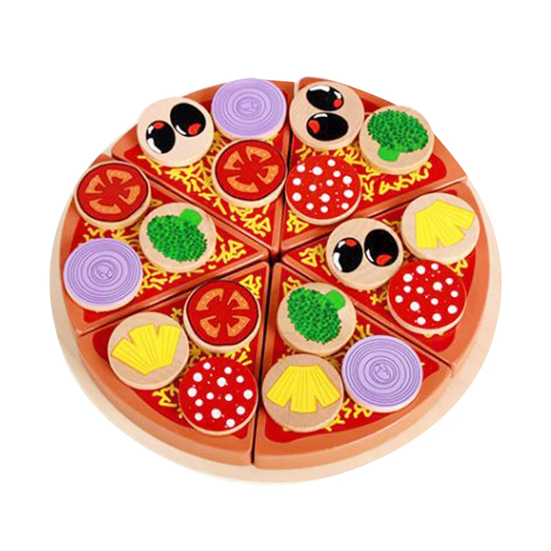 Gỗ Chất Lượng Cắt Và Cắt Thấy Pizza Bánh Trẻ Em Bánh Bếp Nhà Chơi Đồ Chơi Mô Phỏng Trẻ Em Đầu Bếp đồ Chơi