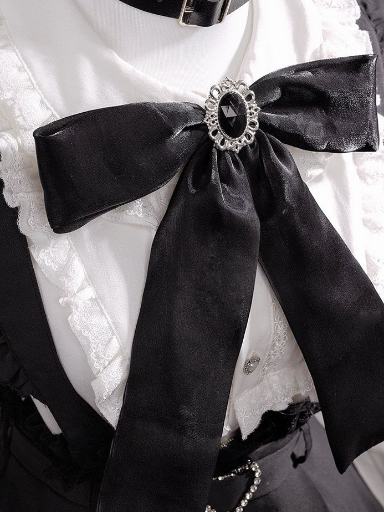 2025 甘いロリータ Y2k 美的ブラウス女性春レースパッチワーク原宿シャツガーリーかわいい人形の襟トップス Blusas Camisas