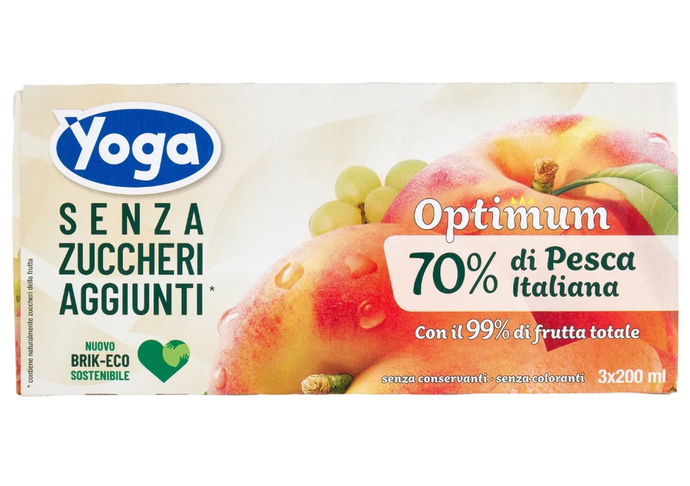 Saft in einem Brik Pesca Senza Zuc cheri Aggiunti 3x200ml - Yoga