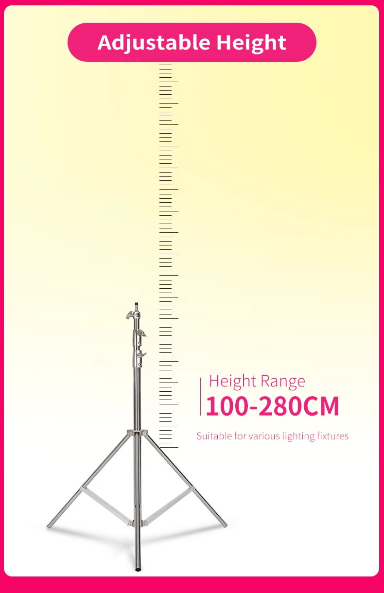 Inox 280Cm Chân Máy Kim Loại Giá Đỡ L Áp Suất Không Khí Mang 15Kg Cho Vòng Ánh Sáng Sống Youtube Và chụp Ảnh Softbox