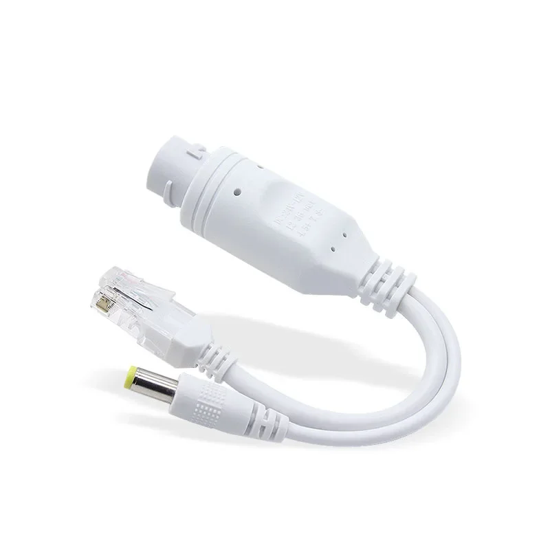 Divisor POE de 48V a 12V Waterprrof con adaptador de vídeo y corriente, inyector de módulo de suministro de Cable para extensor de cámara IP