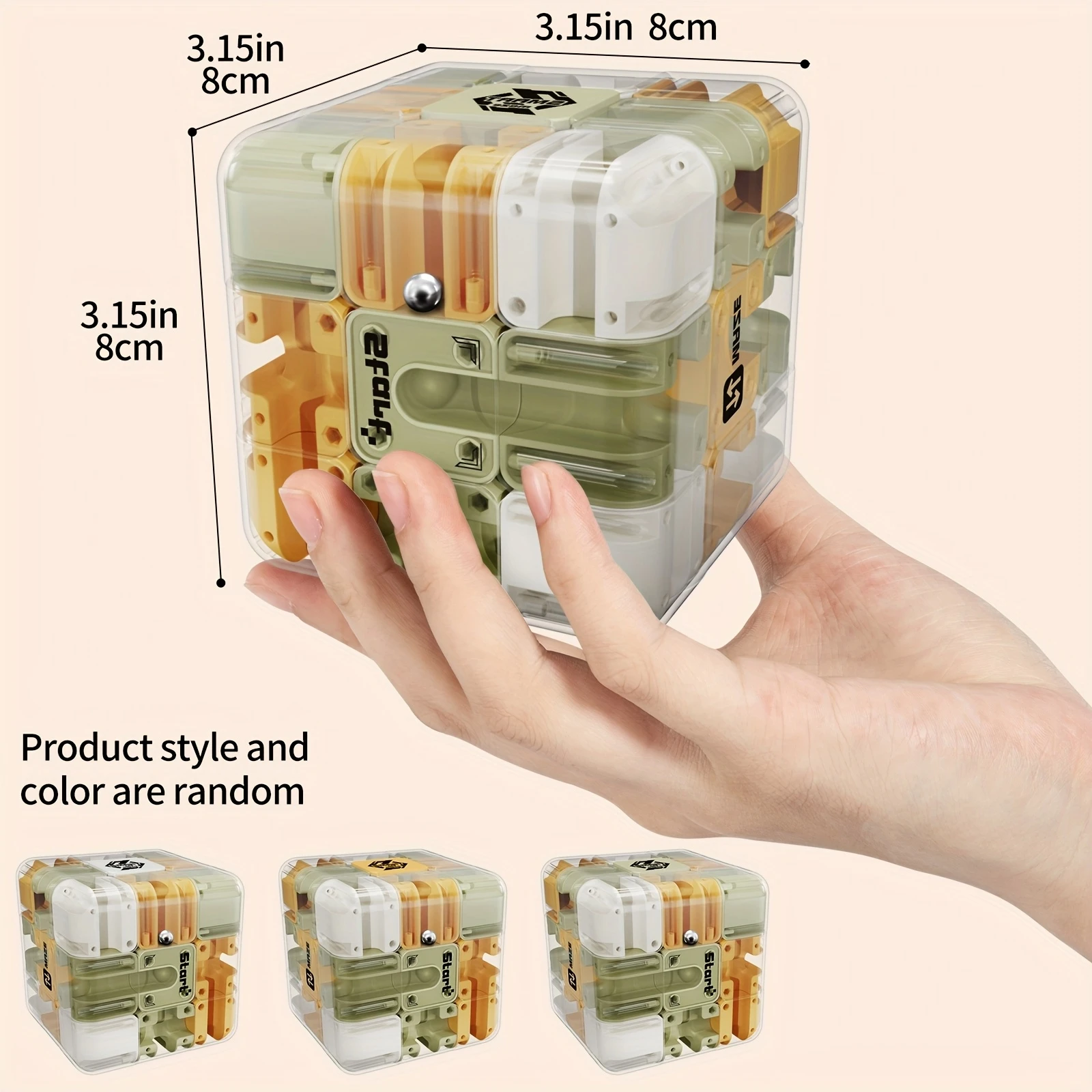 1 PCS 3D Magic Cube Maze Puzzle, 6-Sided Transparent Educational Toy For Kids, Speed Cube Brain Teaser Birthday Party Gift