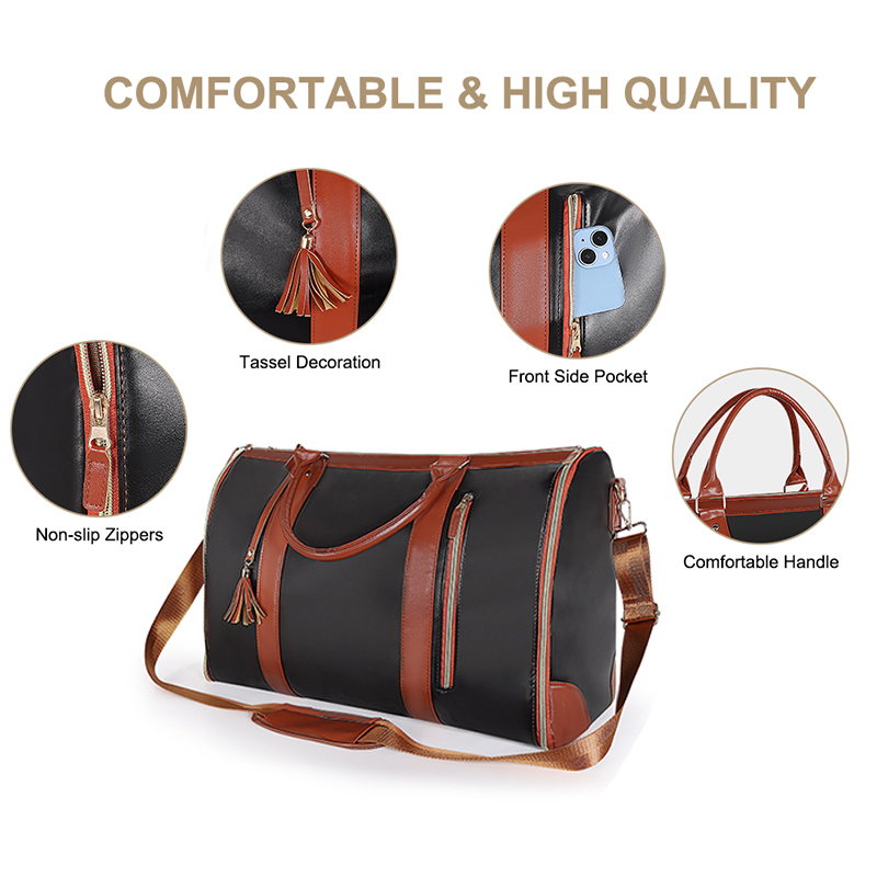 Women PU Folding Travel Bag Suit Storage Bag Travel  Large Capacity Hand Luggage Bag Multi Function Waterproof Travel Organizer