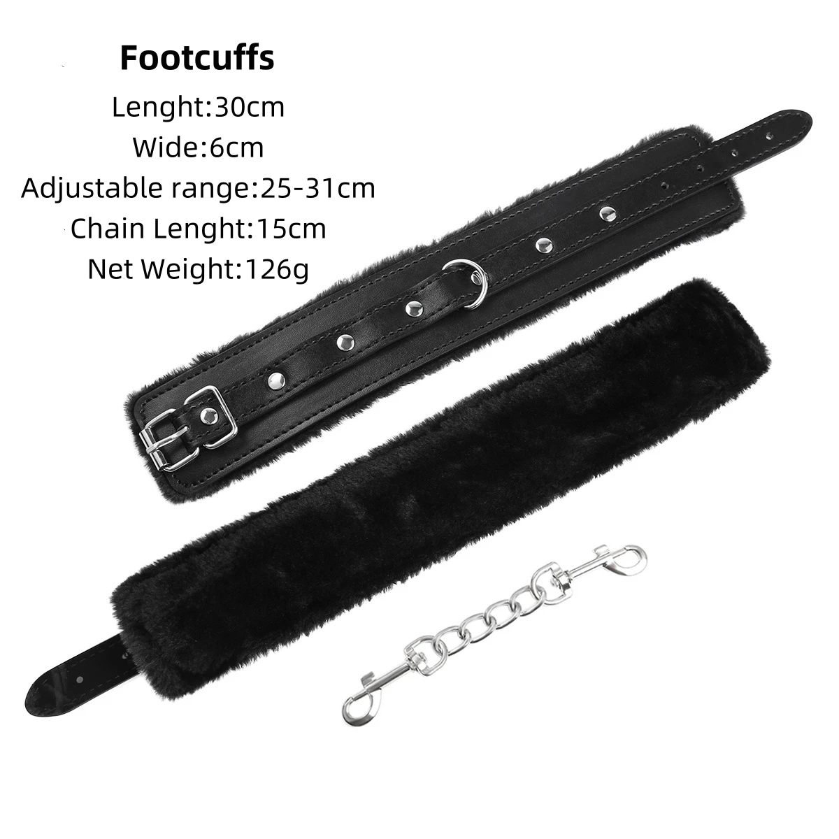 ขนแกะเรียงราย Pu หนัง Handcuffs ข้อเท้าโซ่สําหรับคอสเพลย์เครื่องแต่งกายอุปกรณ์เสริมผู้หญิงไม่ทําลาย Photo Props Stage Performance