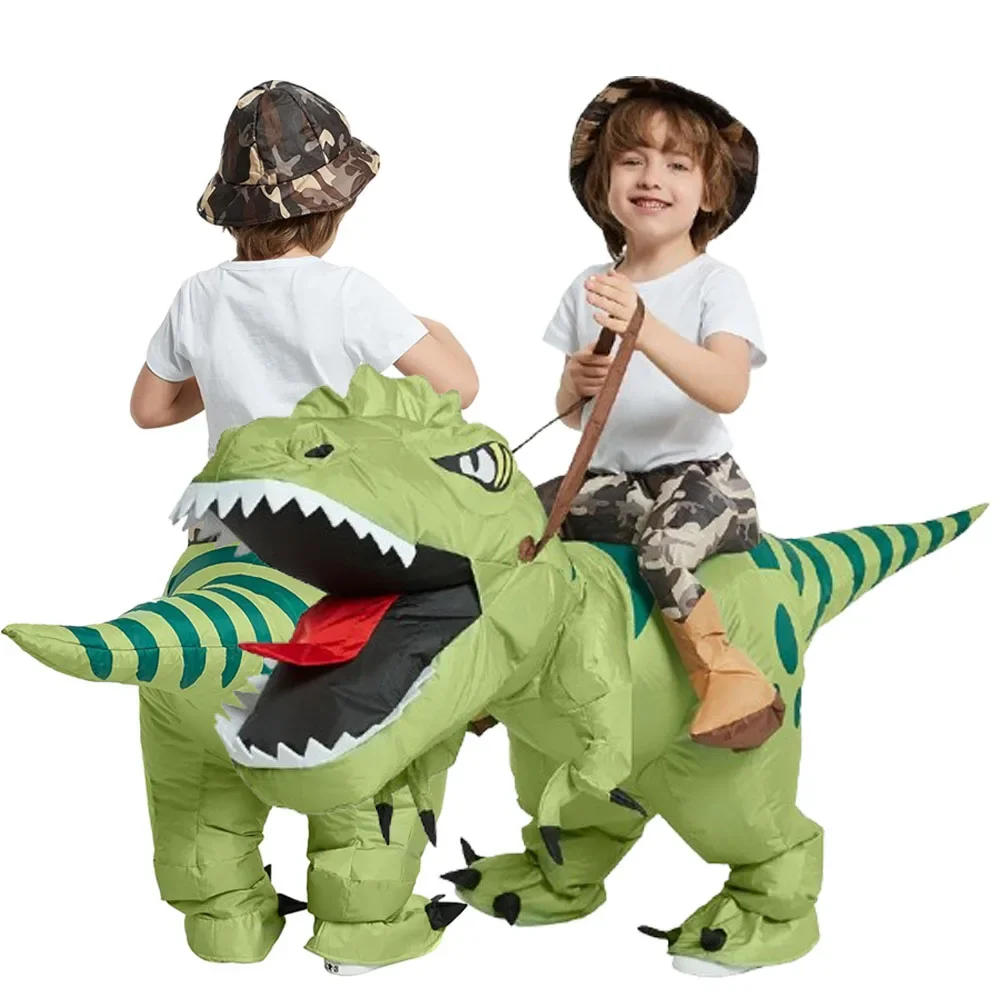 Animale Cartoon Equitazione T-Rex Costume Gonfiabile Asilo nido Bambini Dinosauro Gioco di Ruolo Per Adulti Bambini Inseguendo Gioco Regalo Di Compleanno