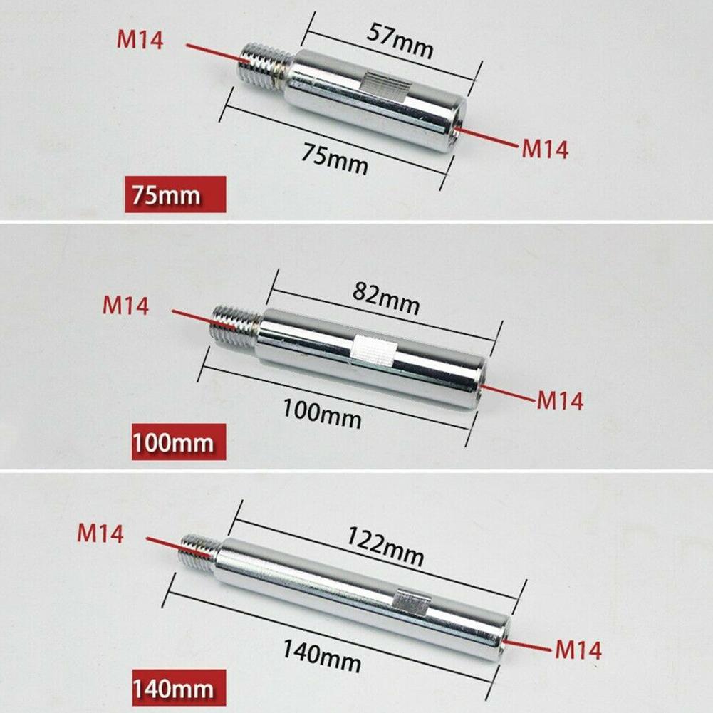 Varilla de extensión de amoladora angular M14, adaptador de rosca de 75/100/140mm, almohadilla de pulido, accesorios de pulido de varilla de conexión