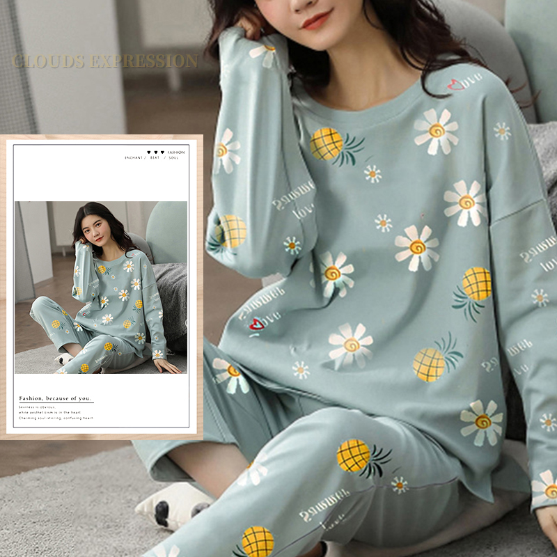 Printemps automne grande taille 5XL femmes Polyester Pyjamas Plaid vêtements de nuit à manches longues Homewear ensembles femmes Simple ample décontracté Pijamas