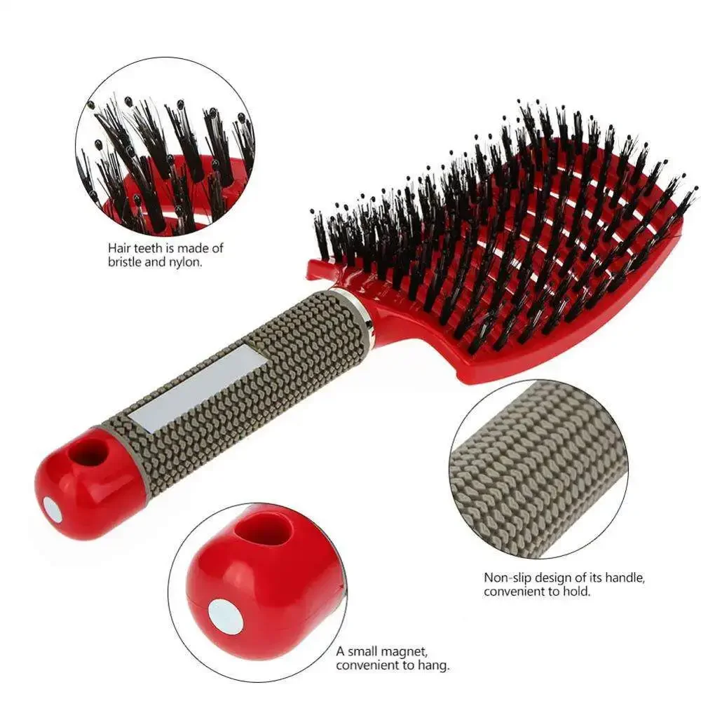 Haarborstel Haar Kam Ontwarren Haarborstel Varkenshaar & Nylon Vrouwen Natte Massage Kam Krullend Kapsalon Styling Tools