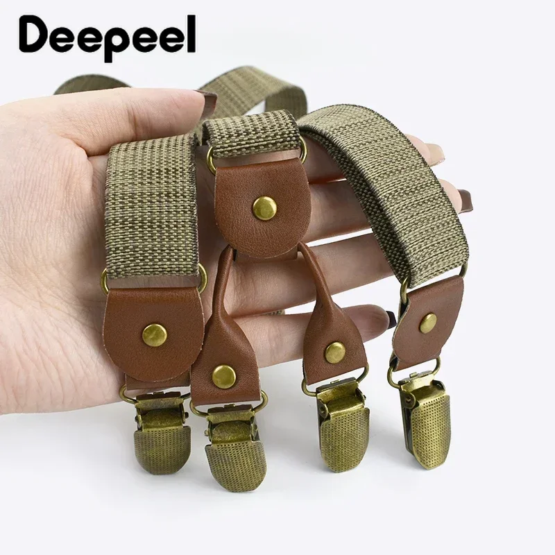 2.5Cm Retro Thun Nam Treo Áo Unisex 4 Kẹp Chữ Y Sọc Mạnh Dây Đeo Rộng Nẹp Nam Jockstrap Thường Ngày nam Suspender