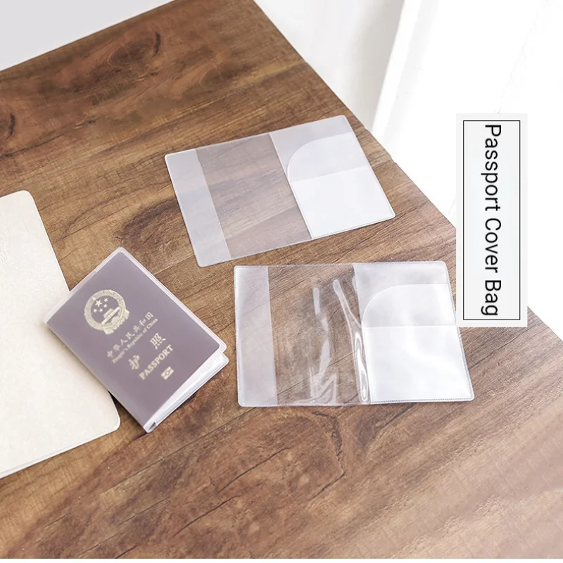 Funda protectora para pasaporte, esmerilada funda transparente para viaje internacional, disponible con ranura para tarjeta, 1 unidad