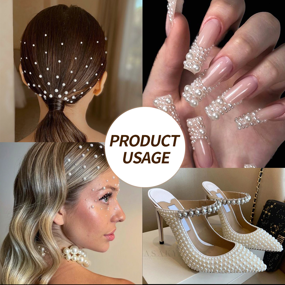 12 rejillas de perlas semicirculares, abalorios 3D para uñas, 1,5/2/2, 5/3/4/5mm, perlas blancas planas, joyería para uñas, artesanía de uñas, diamantes de imitación de perlas