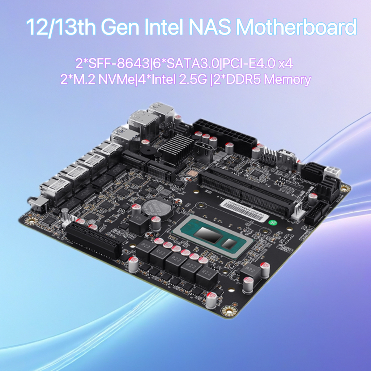 Topton 12. i5-12450H 6-bay mini itx nas motherboard 3,0 max 6 * nvme 6 * sata 2,5 1 * pciex4 4 * intel i226-v g 2 * ddr5