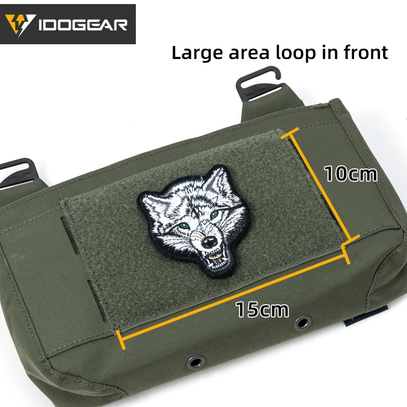 IDOGEAR Bolsa tática DOPE com aba frontal com bolsa magnética bolso canguru conjunto completo Ranger Green