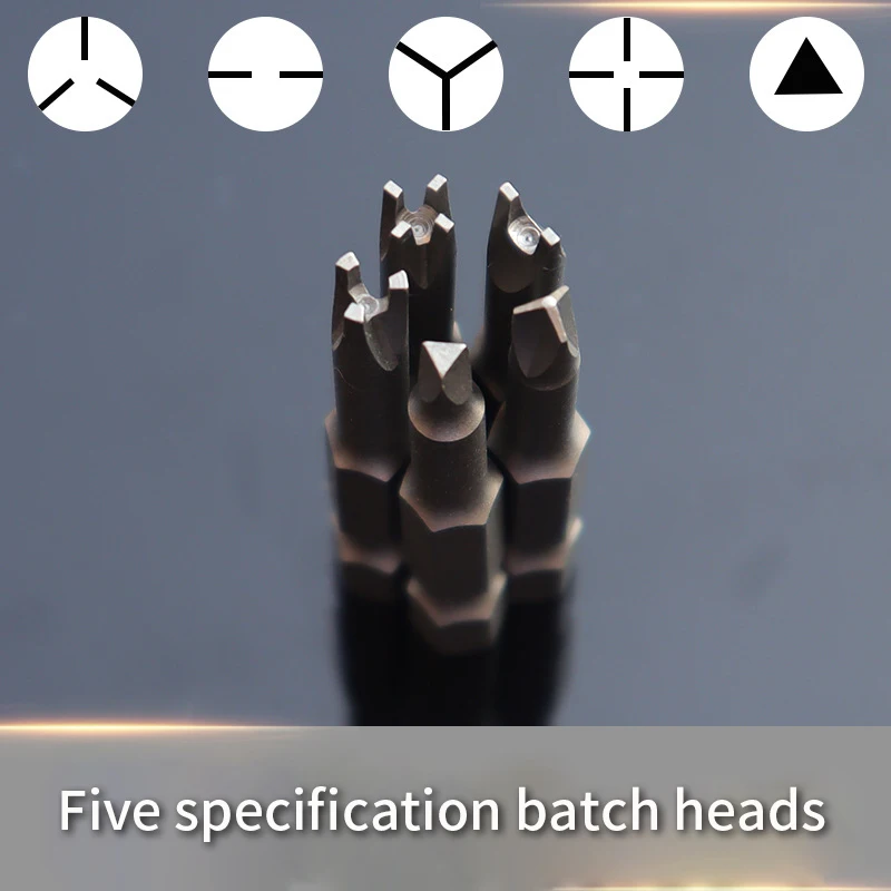 5Pcs Special-shaped Screwdriver Set 50mm U-shaped Y-Type Triangle Inner Cross Three Points Screwdriver Bit Tool L-Wrench
