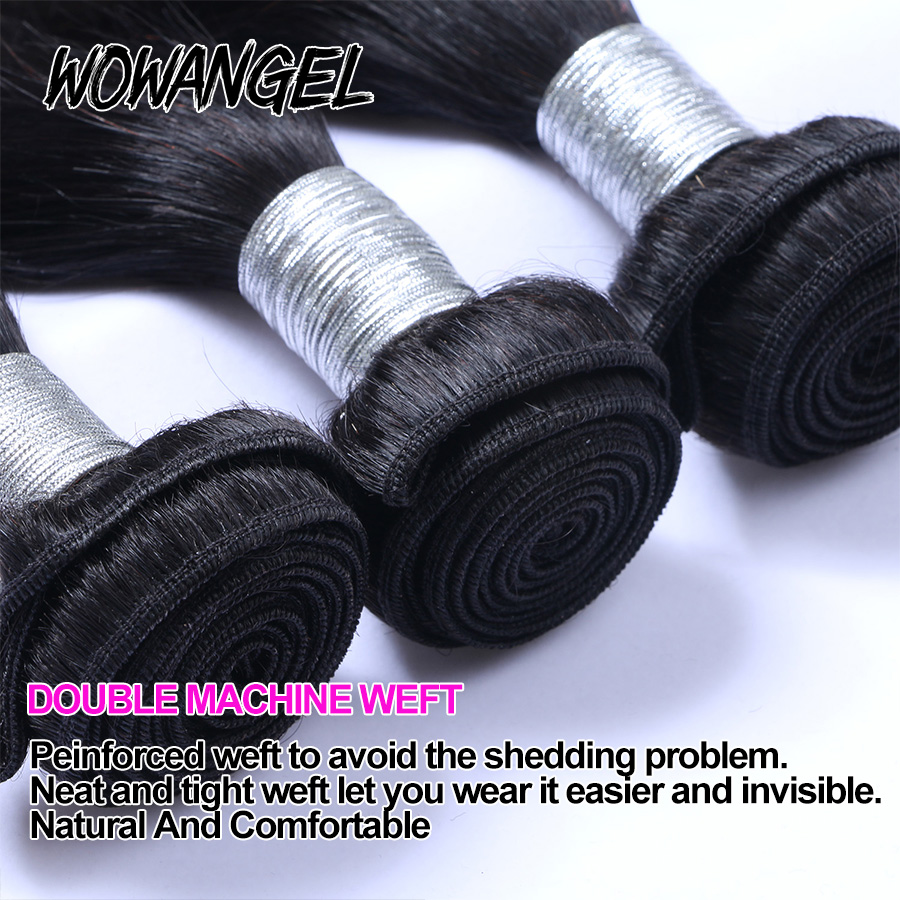Wow エンジェル 28 30 インチ骨ストレート人毛バンドル 1/3/4 個 10A ペルーレミーヘアエクステンション織りバンドルバージンヘア