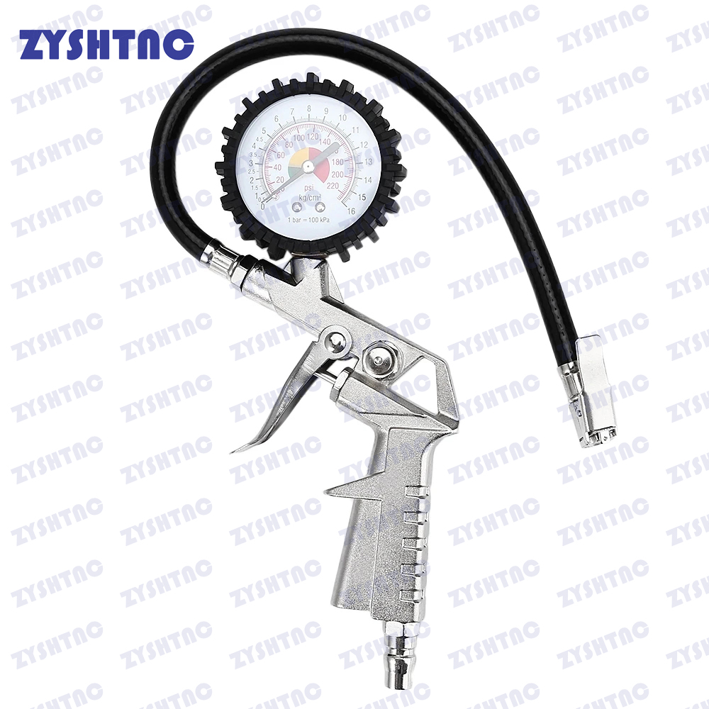 Carro pneu manômetro, tipo de arma, compressor de ar, automático, motocicleta, SUV, bomba Inflator, ferramenta de reparo do pneu, 0-220, 0-16, Barpsi