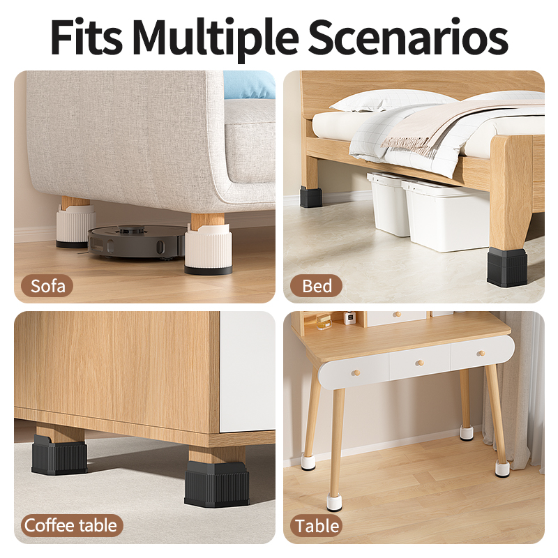 New Furniture Heightening Pads: Home-Use Stackable Risers for Table/Chair/Bed Legs – High Load-Bearing, Triple Anti-Slip