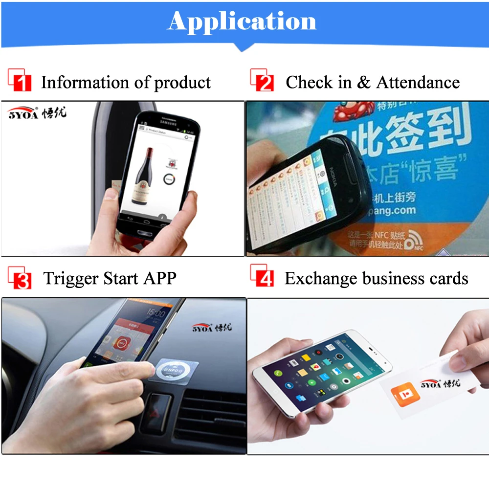 50/100 Stück Ntag215 selbstklebender NFC-Etikettenetikettenaufkleber 13,56 MHz ISO14443A weiß Universal 215 RFID-Telefon erhältlich Klebeetikett