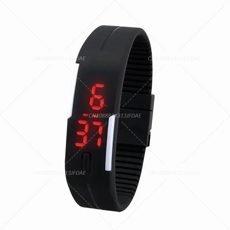 Reloj impermeable de Color caramelo para hombre y mujer, relojes LED de goma para niños, pulsera con fecha, reloj de pulsera deportivo Digital para estudiantes