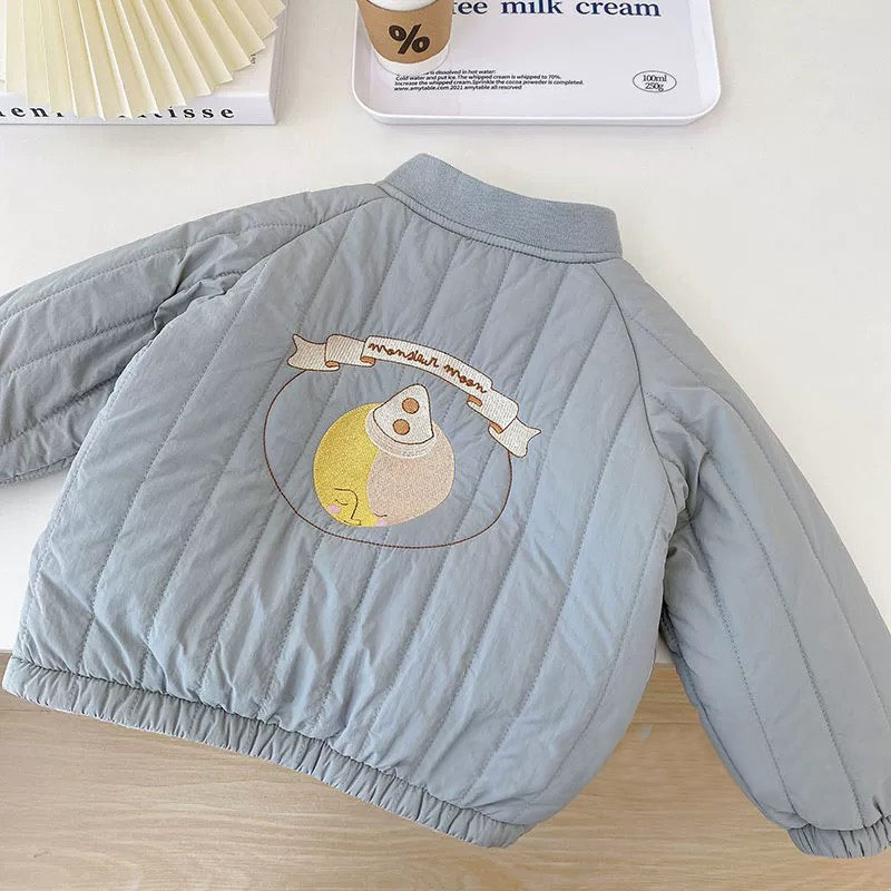 Chaquetas para bebés y niñas, abrigos de algodón de lana bordados de manga larga para primavera y otoño, prendas de vestir exteriores para niños