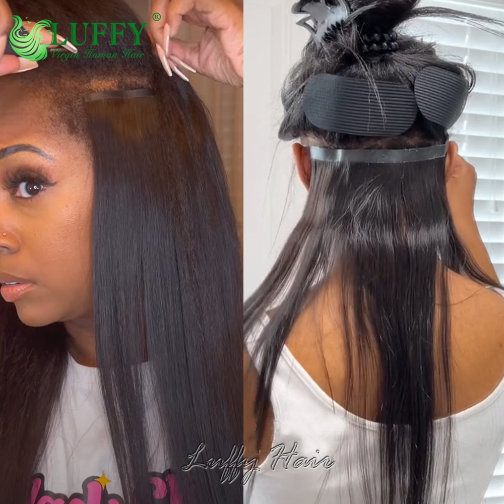 Grampo reto em extensões de cabelo 100% extensões de cabelo humano real 10-26 Polegada pacote de cabelo brasileiro rabo de cavalo plutônio sem costura clipe ins