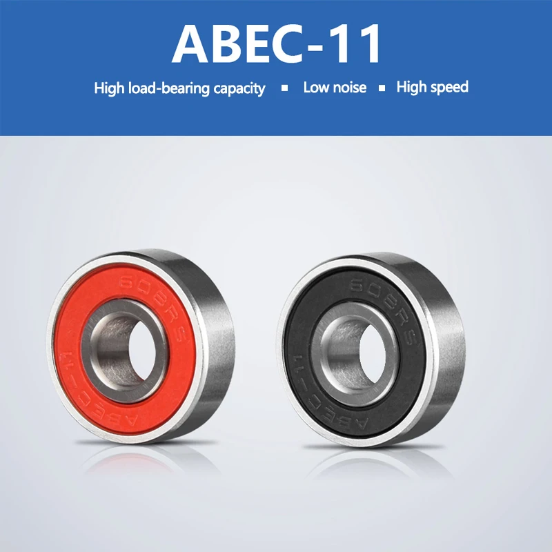 8PCS ABEC-11 high-speed bearing 608RS is suitable for skateboard long board inline roller skates, ice skates, and low-noise