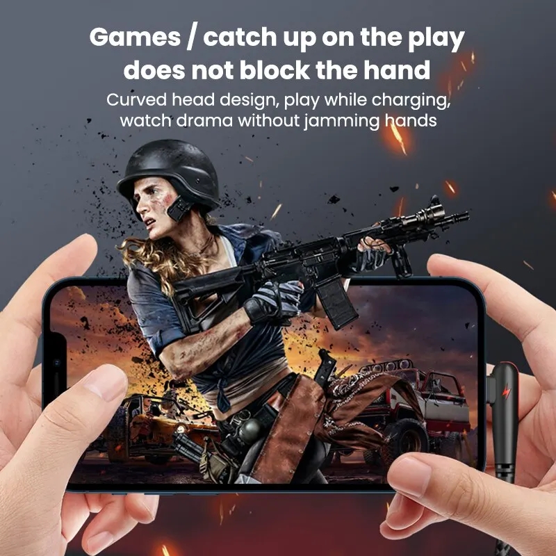 Cable de carga rápida USB tipo C de codo de 90 grados para Huawei Mate 60 50 40 P60 P50 Honor Xiaomi Redmi POCO 120W Cable de cargador rápido