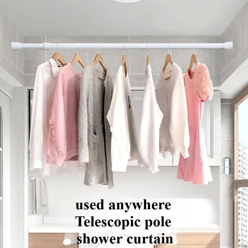 30–90 cm verstellbare Metall-Gardinenstange, federbelastet, ausziehbare Teleskopstangen für Badezimmer, Bar, Dusche, ohne Bohren, Hängestangen