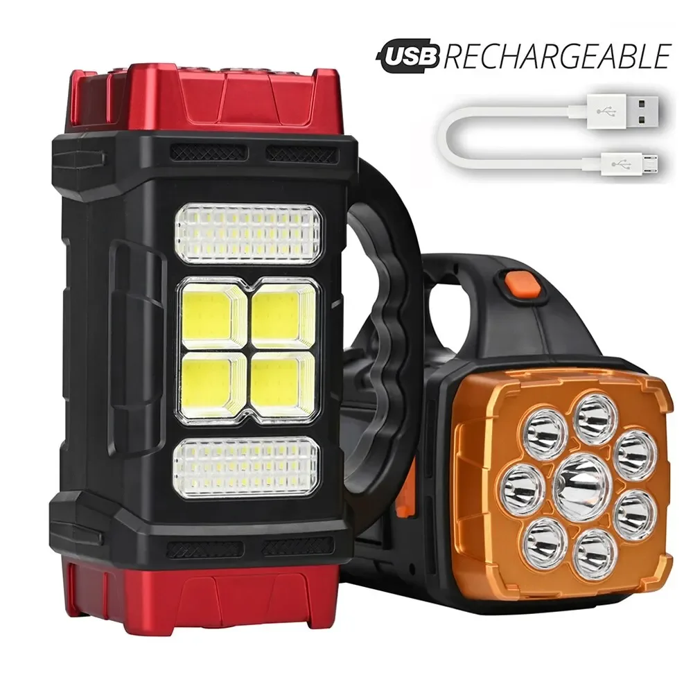 Hochleistungs-LED-Taschenlampen, Camping-Taschenlampe, Arbeitslicht, Solarladung, 4-Gang-USB-wiederaufladbares Licht, wasserdichtes Licht für den Außenbereich