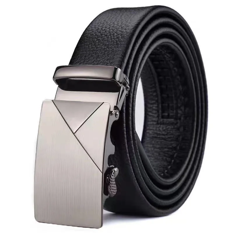 Cinto masculino fivela automática imitação de couro cinto moda clássico versátil na moda cinto de calças