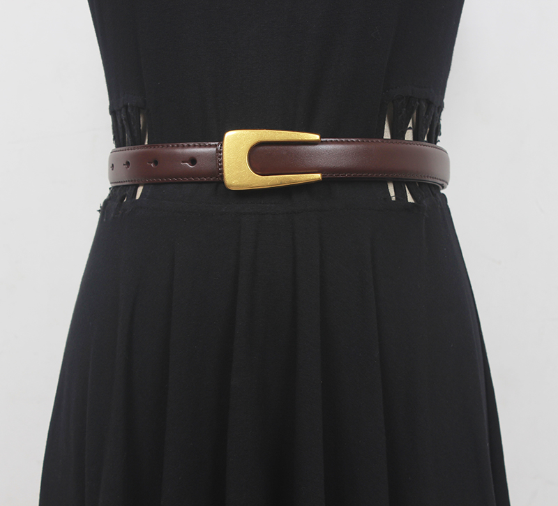 Faja de piel auténtica para mujer, corsés para vestido femenino, cinturones de cintura, decoración, cinturón estrecho R145
