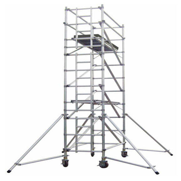 Complete 6m-12m Mobile Scaffold Tower Ladder Aluminium Rolling Scaffolding