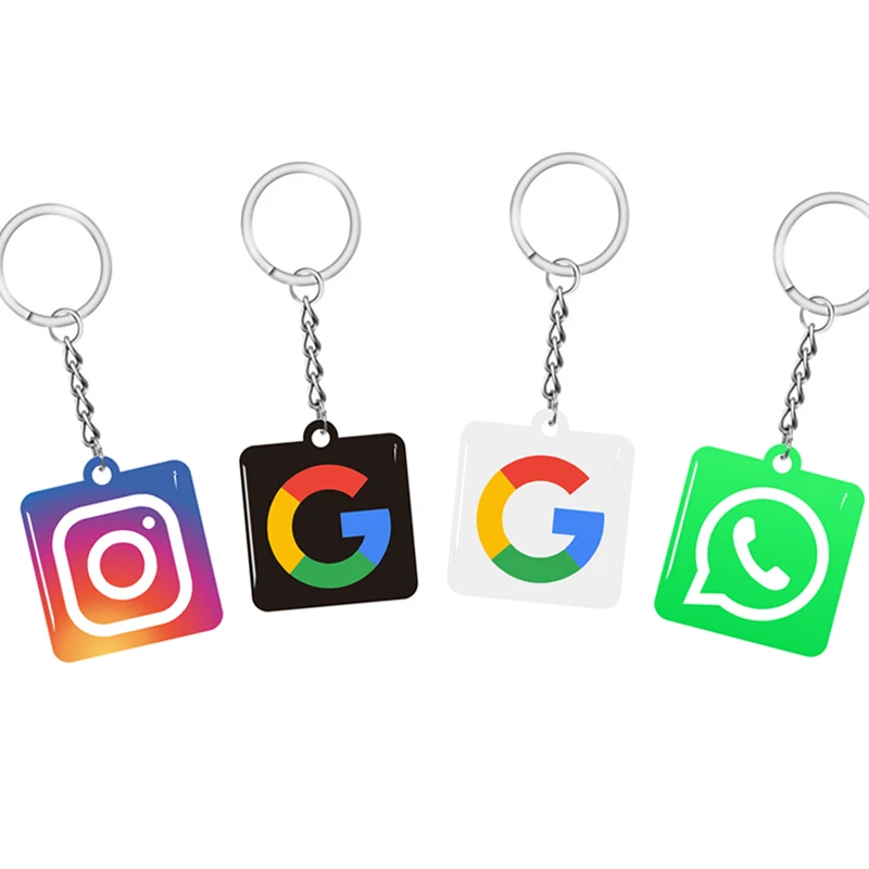 Брелок для ключей с обзодами клиентов, подключенный через Google со встроенным чипом NFC