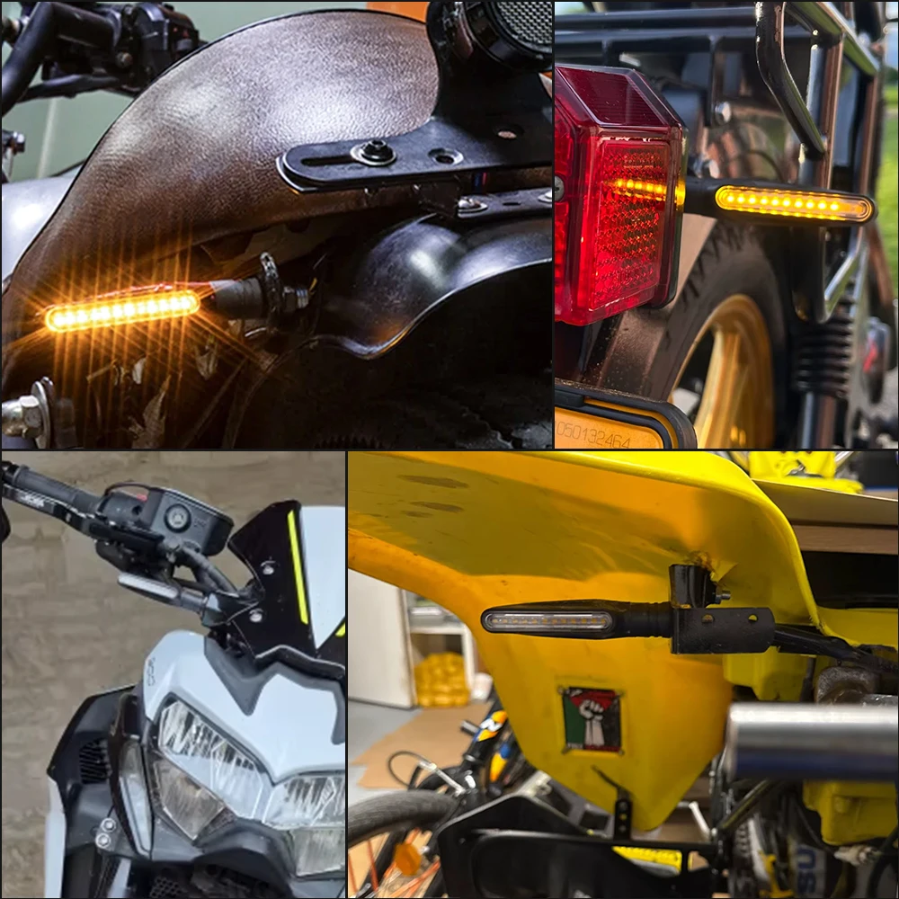 Motorfiets LED-richtingaanwijzer Amber Flasher LED Stromend water Indicator Blinker Waterdichte motorfietslampaccessoires